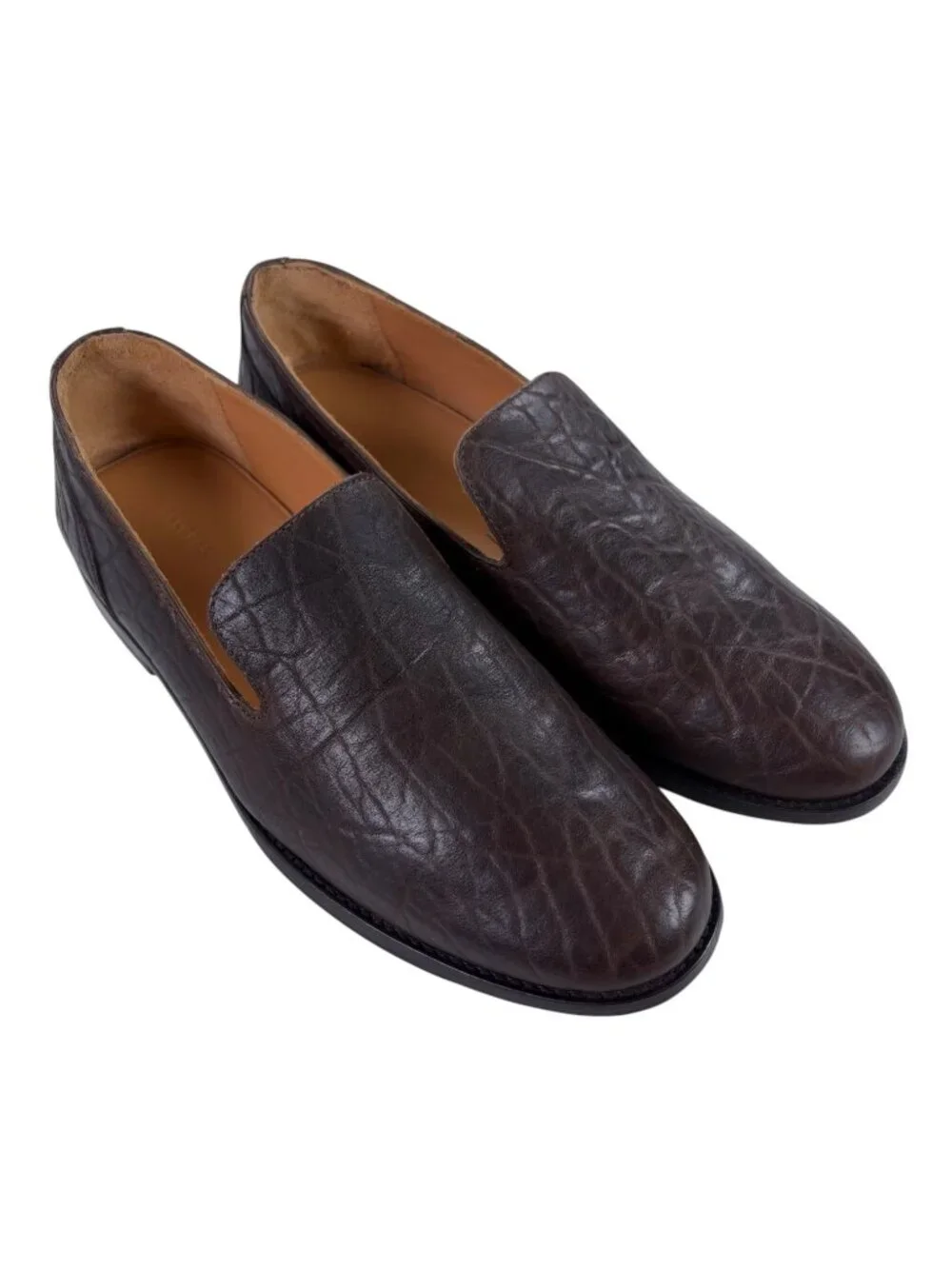 TECOVAS Monterrey Slip-On Loafers Mens Size 11D Hickory Brown Bison Leather